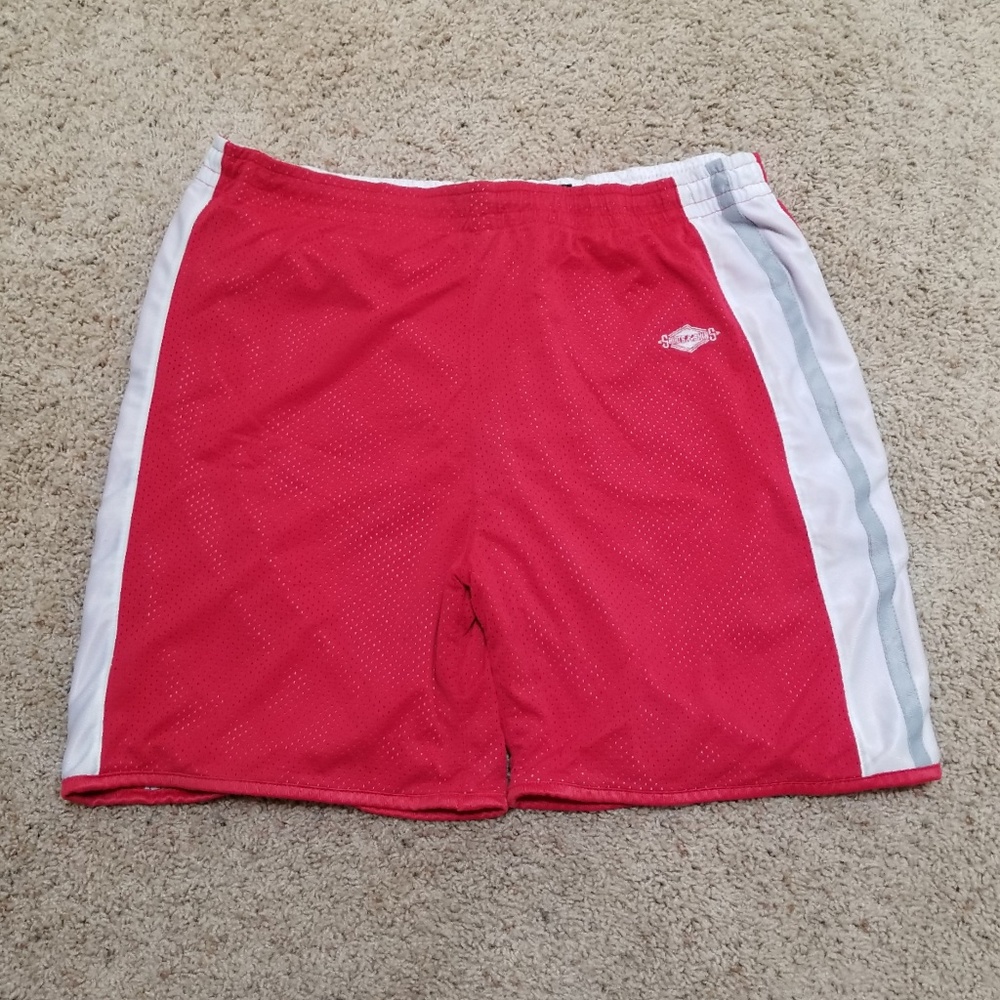 Mens Red/White Basketball Shorts